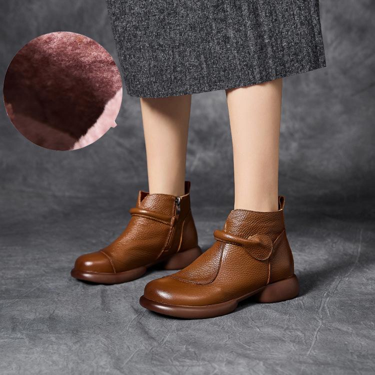 

Новые женские ботильоны на молнии, удобная женская обувь из натуральной кожи, осенние водонепроницаемые челси, короткие плюшевые ботинки женские 38