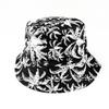 Coconut Tree Blackwhite Print Beach Hat Doublesided Fruit Sun Protect Summer