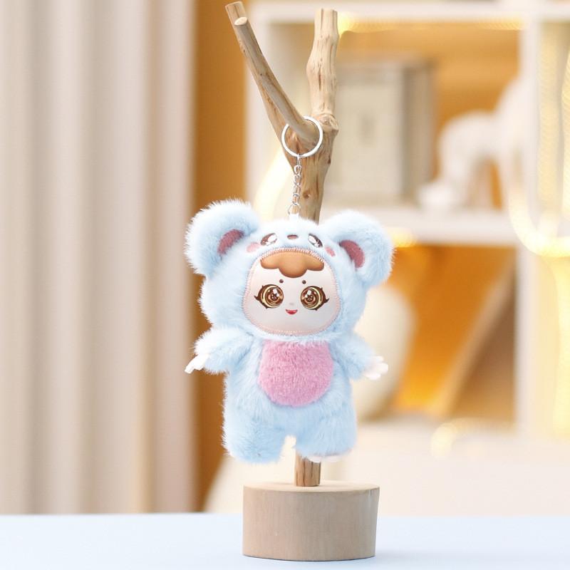 Baby Three Plush Toy Keychain With Super Soft Short Plush For Kids Backpack Decor