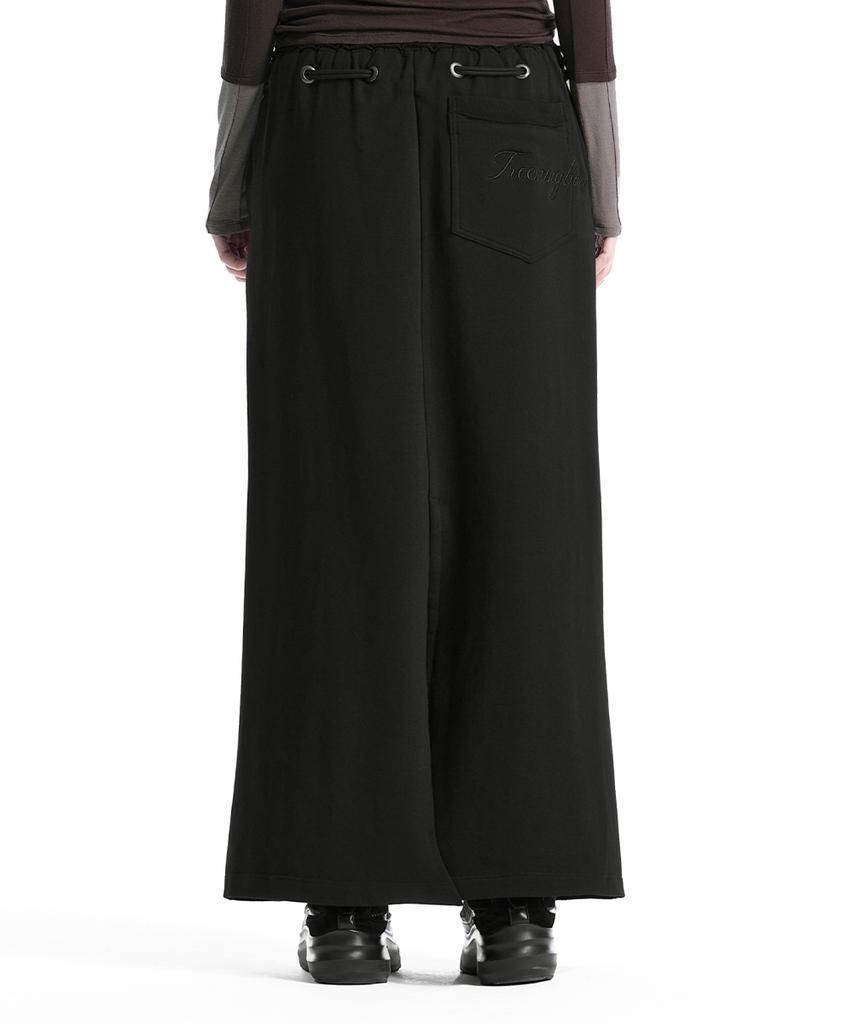 Teulimingbeodeu Lace-Up Eyelet Set-Up Skirt [ Black ]
