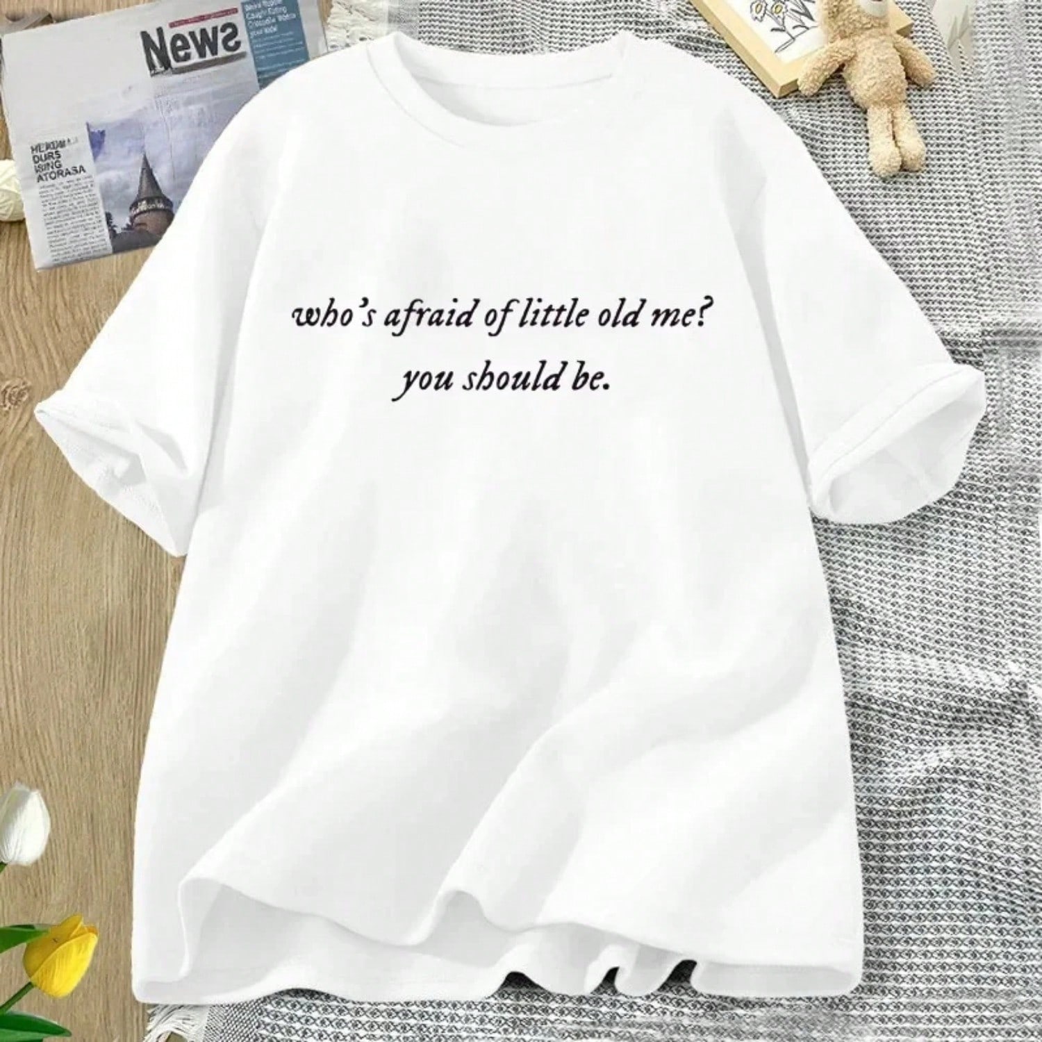 Who s Afraid Of Little Old Me Cotton T-Shirt Wounisex T-Shirt Oversized The Tortured Poets Departunisext Tshirt TTPD Cotton Tshirt S разноцветный