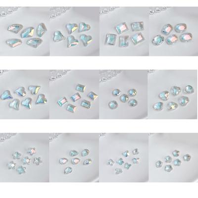 10Pcs Luxury 3D Nail Art Crafts Rhinestones Charms DIY Nail Designs Crystal Gems Dangle Manicure Nail Jewelry Diamonds
