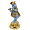 Lord Krishna Idol | Gold Plated Krishna Statue | Standing Krishna Playing Basuri | Krishna Ji for Pooja & Gifting | Krishnaji Idol for Home Decor