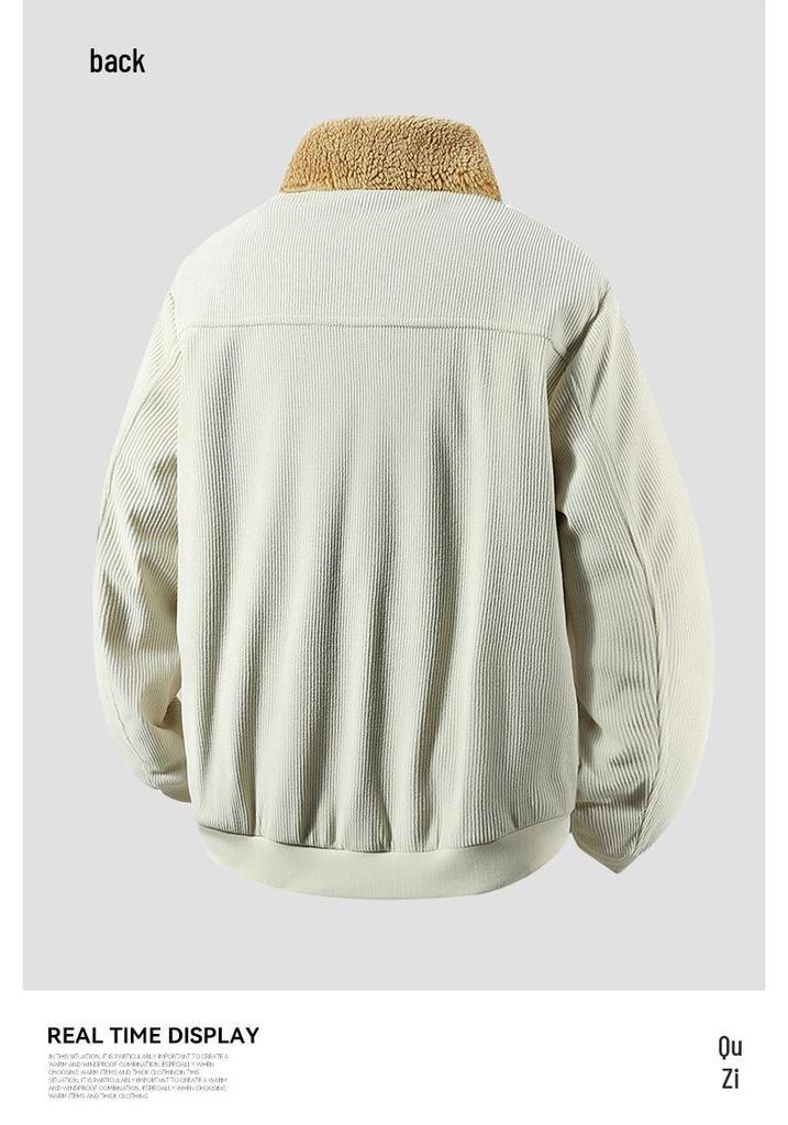 Men's Corduroy Velvet-Lined Winter Jacket - Trendy Casual Lapel Style 2025
