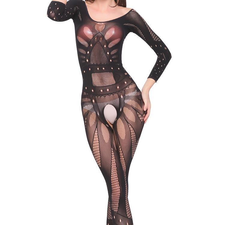 Sex Underwear Jacquard Mesh One-piece Hollow Sexy Mesh