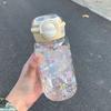 with Straw Star Water Bottle 500ML Drinking Bottle Kawaii Water Tumbler  Ice Coffee