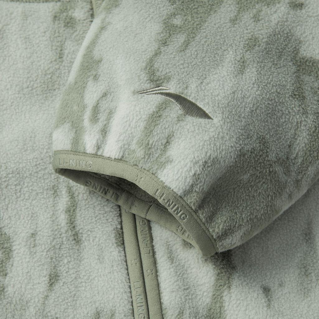 Li-Ning Fitness Series Infrared Warmth Anti-Static Outdoor Cycling Climbing Fitness Zip-Up Hooded Jacket Men Jackets Dark-Green AFDU963-7