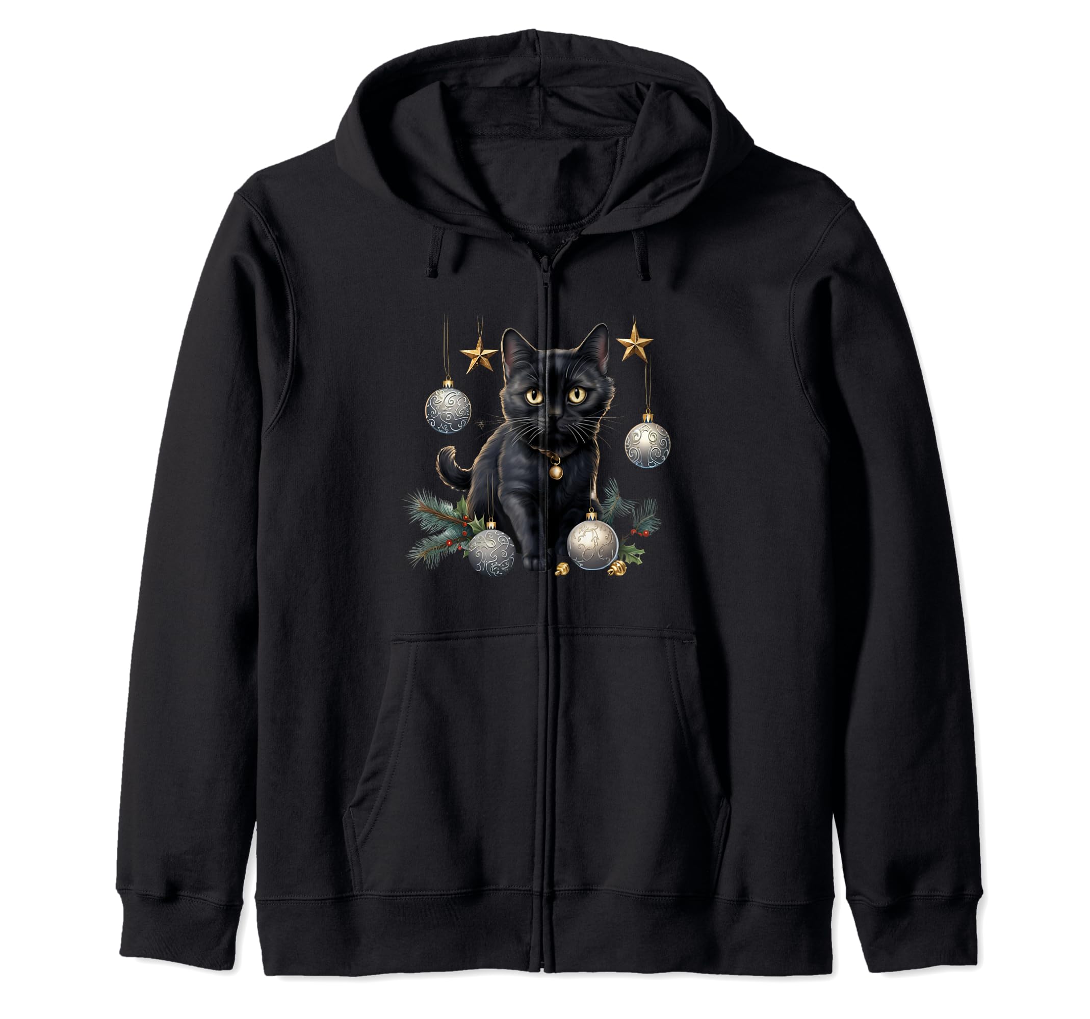 

Great Christmas Christmas Family Design Santa Hat Zip Hoodie чёрный