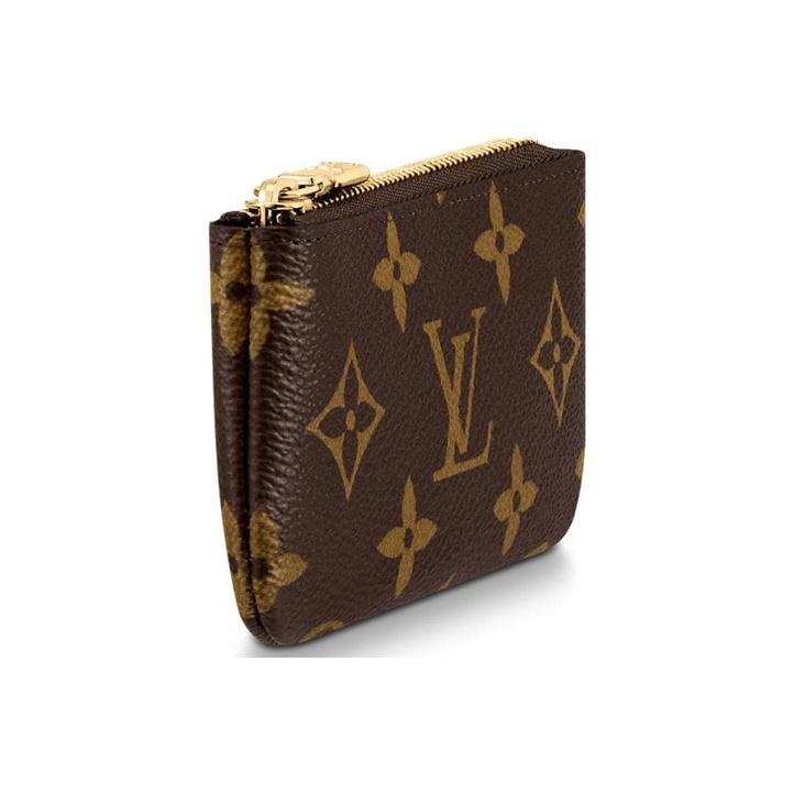 LOUIS VUITTON classic monogram chain  compact and portable  Monogram-coated canvas  key and coin purse  women's style  brown
