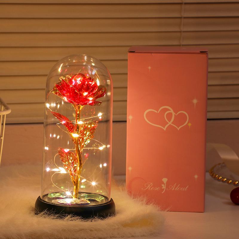 

Светящийся акриловый ночник с золотой фольгой и цветком - Идеальный сувенир или праздничный подарок для спальни или кабинета