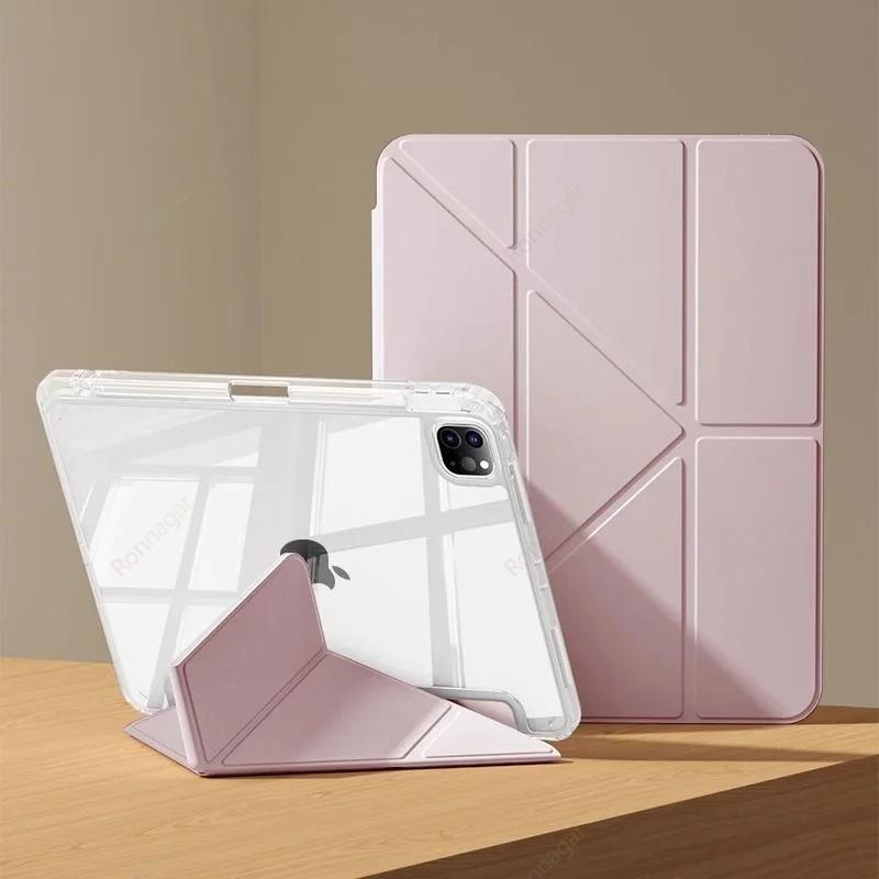 Y-Faltcase für iPad Air11 13 Zoll M3 M2 / Pro11 13'' M5 M4 A16 11. Air 4 5 10. Generation 9. Generation 10.2 10.5 10.9 Klare Rückseite