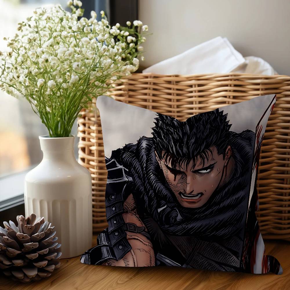 

Anime Berserk Guts Cartoon Pillow Cover Design Cushion Cover Decor Holiday Decorati 12x12Inch