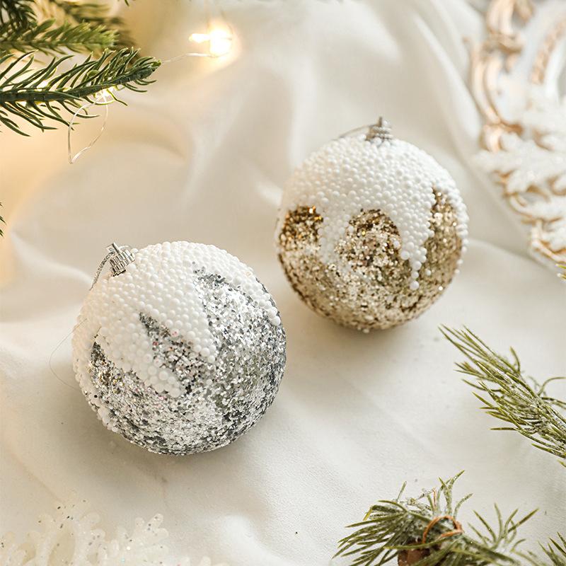 8Cm Foam Sequin Christmas Balls Shatterproof Colorful Hanging Ornaments For Xmas Tree Decorations Party Home Holiday Decor