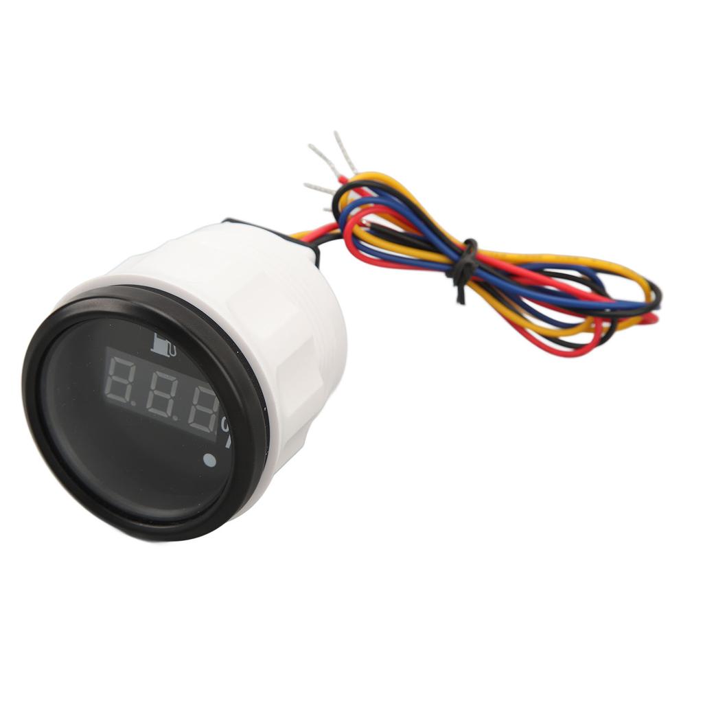 52mm Fuel Level Meter DC 9‑32V Black Disc Black Lid Digital Fuel Gauge for RVs Yachts Fishing Boats