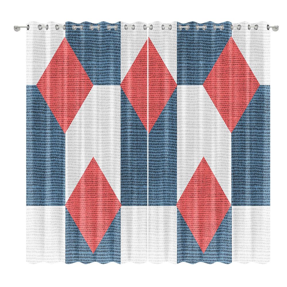 Geometric Curtain Bedroom Living Room Balcony Blackout Curtain Office Hotel Insulation Curtain