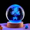 Crystal Ball Night Light with Three Rose Stickers – Elegant Desktop Ornament & Birthday Gift for Girls, Friends, or Boyfriend