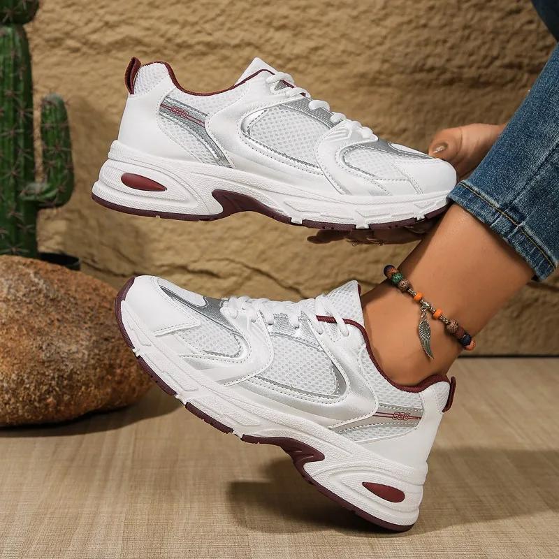 Fashion Women's Breathable Mesh Sports Shoe Are Lightweight Comfortable Low Tie Casual Running Round Toe Sports Shoes for Outdoor Hiking