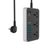 Multifunction Universal Power Strip 3 Socket 6 USB Charging Ports with 2M Cord EU/UK/US Plug
