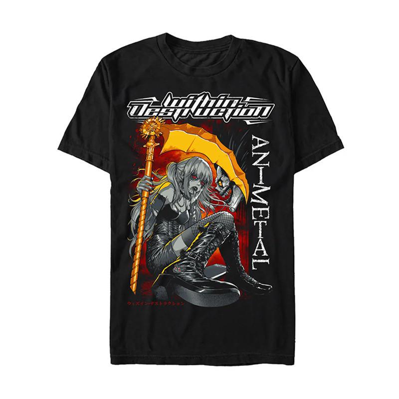 Destroying Middle Band Dark Core Metal Rock American Loose Mens and Womens TShirt