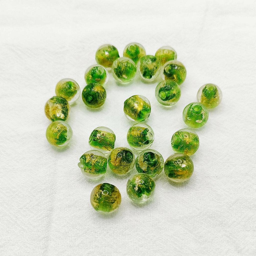 Ancient Style Gold & Silver Foil Glass Cylinder Beads for DIY Bracelet Jewelry