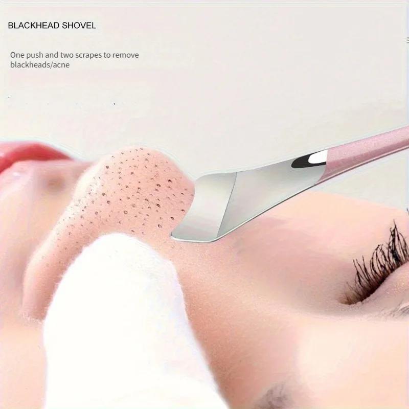 Stainless Steel Blackhead Removal Tool Scraping Acne Needle Manual Blackhead Squeezing Shovel Facial Tools Face Cleaner