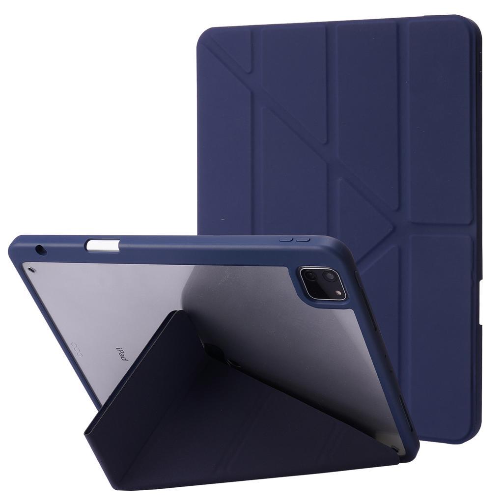 For iPad Air 13 (2025)/(2024)/Pro 12.9 (2022) (2021) (2020) Case PU Leather+TPU+Acrylic Smart Tablet Cover with Origami Stand