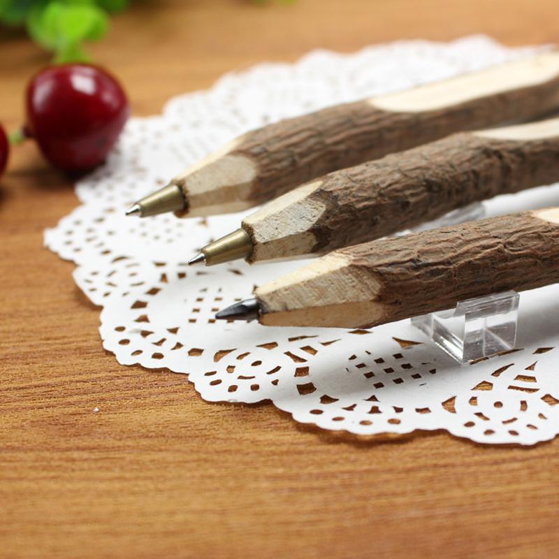 Creative Tree Wooden BallPoint Pen For Writing Office School Supplies Stationery