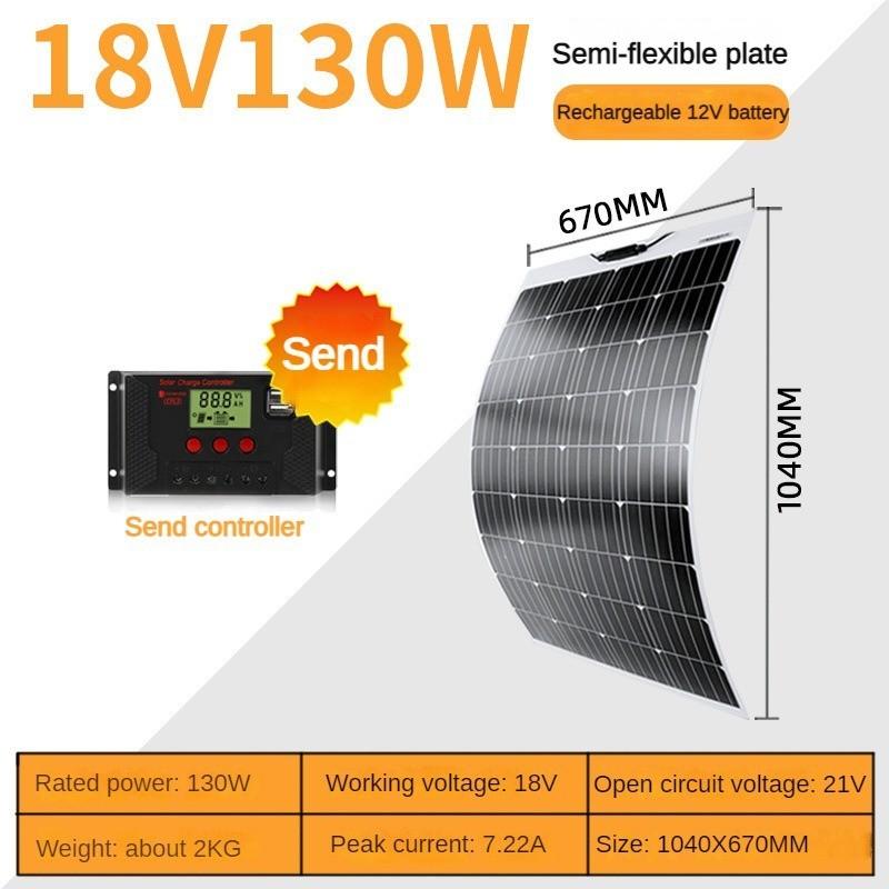 New Flexible Solar Panel 18V Household Photovoltaic Module Single Crystal Solar Panel Power Generation System