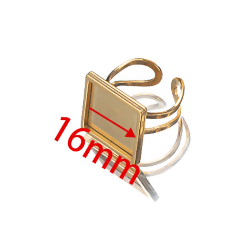 4 pièces/lot Bagues Ouvertes en Acier Inoxydable Supports Base Plate Vide Carré Rond Ovale Plateau Cabochon Résine Cadre Bijoux Fabrication
