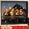 Christmas Static Cling Glass Stickers: Festive Room Decorations and Scene Arrangements.