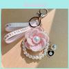 Creative Korean Style Pearl Element Camellia Keychain Bag Pendant