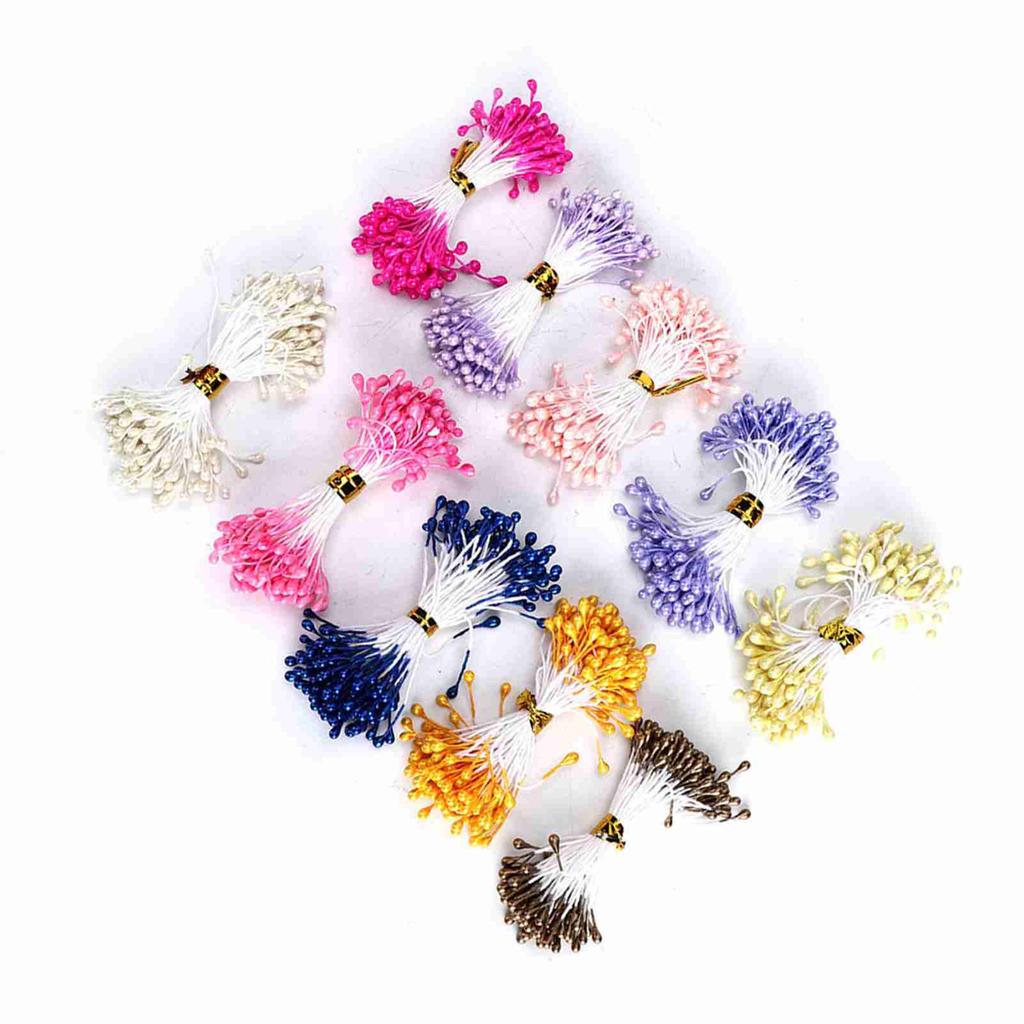 900 Pcs Artificial Flower Stamen Dried Flower Hand Made Stamen Decorative Accessory 3mm
