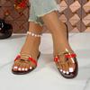 Luxury Women Slippers Buckle Designer Style Slippers 2025 New Casual Flat Sandals Summer Sandy Beach Woman Shoes Slides Woman