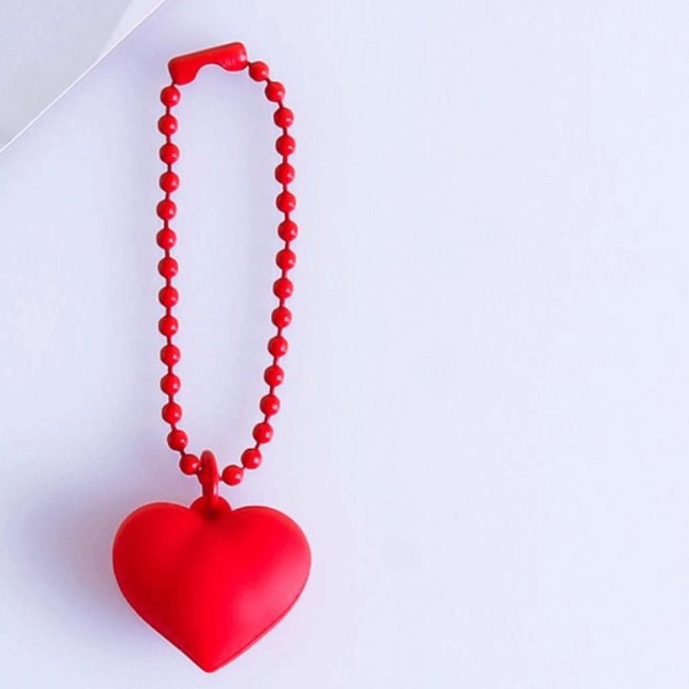 Korean Colorful Heart Keychain Kawaii Candy Color Heart Pendant Silicone Heart Keyring Bag Hanging