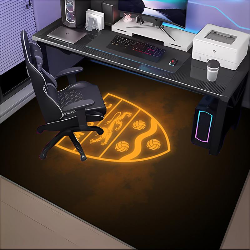 Football Crest Printed Office Carpet Chair Cushion Entryway Rug, Rugs for Living Room, Bedroom Christmas gifts