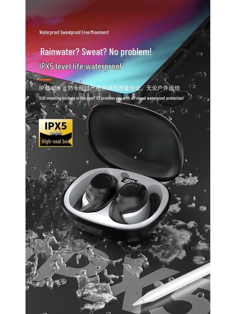 Wireless Ear-hanging Bluetooth Earphones: Painless, High Volume, Business Style