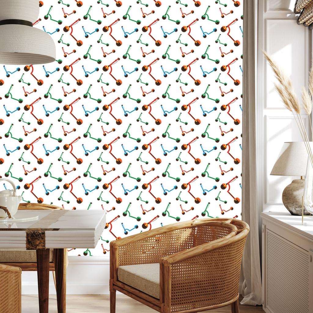 Colorful Scooters Wallpaper for Living Room and Bedroom 50x1000