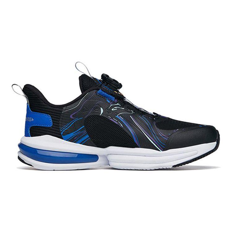 Anta Rotating Buckle Shock Absorbing Wear Resistant Breathable Low Top Kids Running Shoes Kids Running Shoes Black Blue 312225550-5