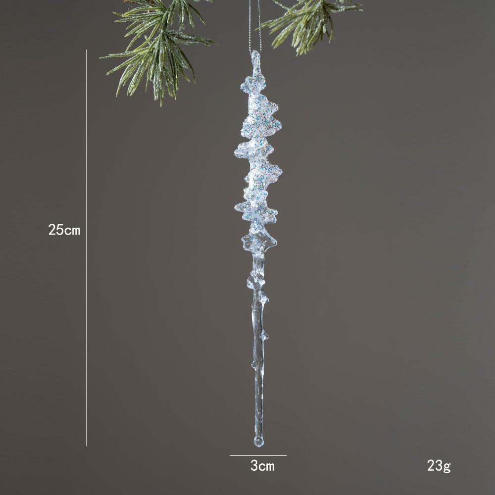 

Glitter Icicle Decorations Crystal Clear Party Holiday Decor New Christmas Tree Ornaments E-1Pc