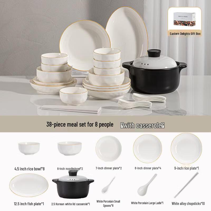 Yiceng 38-Piece Bone China Dinnerware Set
