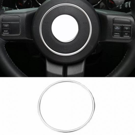 Silver Inner Steering Wheel Center Bigger Ring For Jeep Wrangler JK Compass 11+