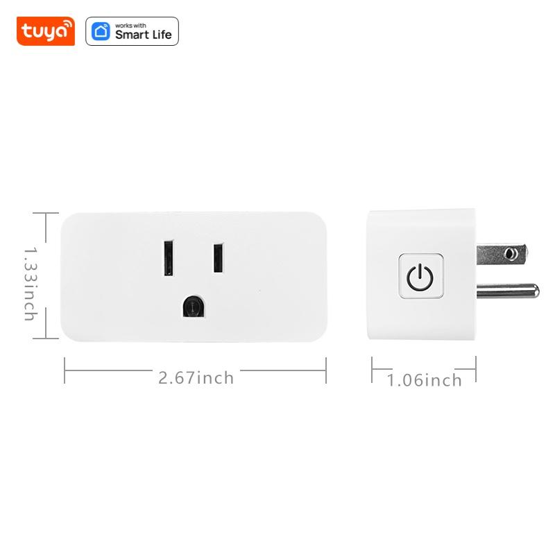 Tuya WiFi Smart Plug Mini Smart Plug US Standard 10A 100-130V Smart Socket WiFi Outlet Socket Works With Alexa Google Home
