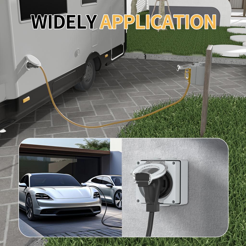 DaierTek 50 Amp RV Steckdose 125/250V NEMA 14-50R RV Steckdose Wetterfestes Elektrisches Stromanschlussfeld für RV Wohnmobil Anhänge