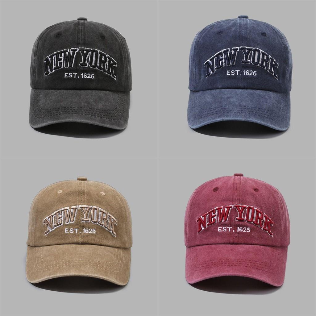 Letters Embroidered New York Baseball Caps Women Spring Fall Wash Shade Vintage