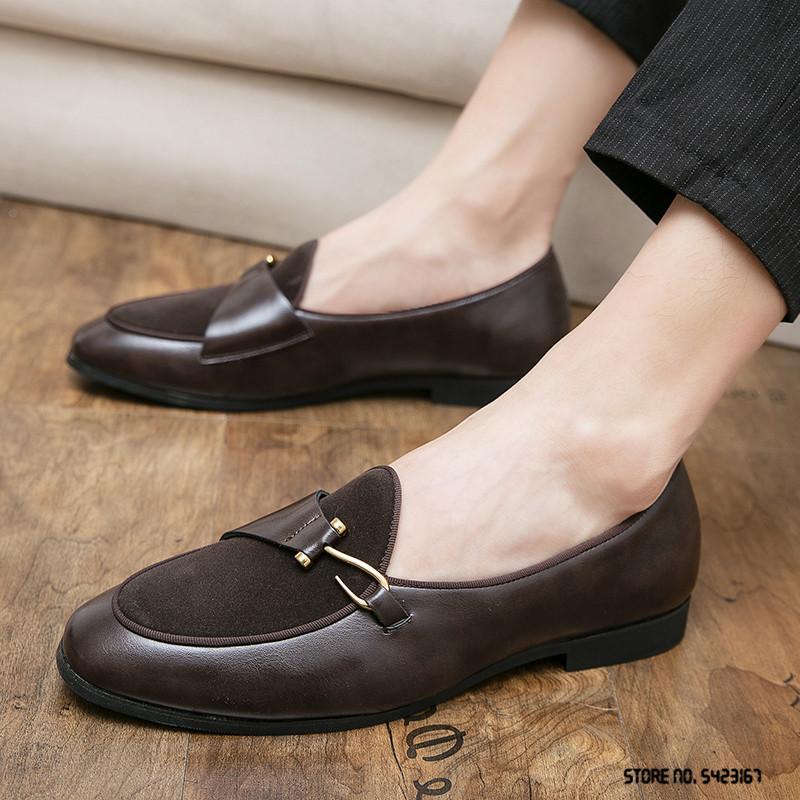 Fashion Fashion Suede Patchwork Monk Strap For Men Casual Oxford Gentleman Shoes Formal Wedding Prom Dress Homecoming Zapatillas Hombre