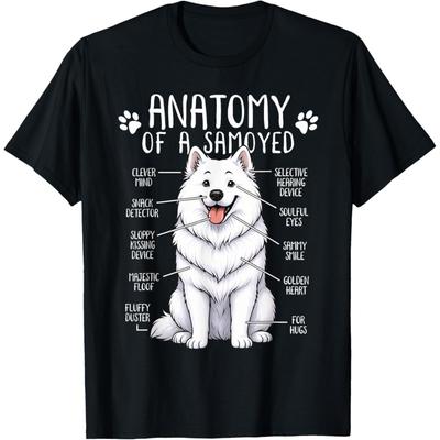 Funny Anatomy Samoyed Dog Cute Samoyed Lover Samoyed Owner T-Shirt