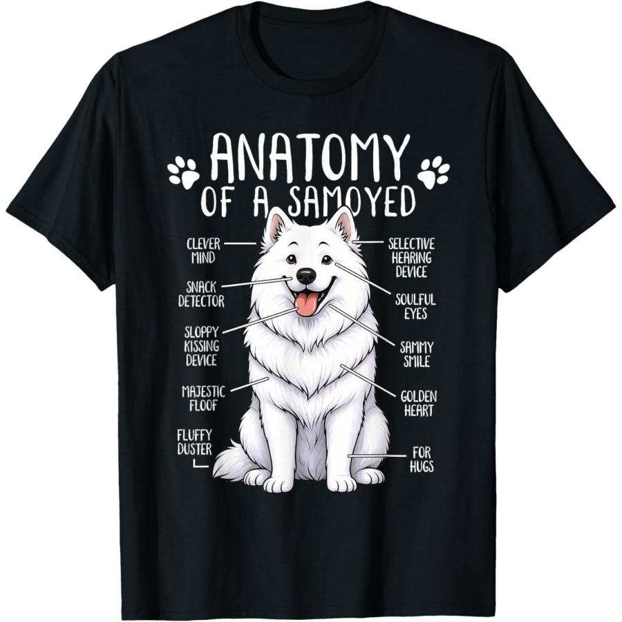 Funny Anatomy Samoyed Dog Cute Samoyed Lover Samoyed Owner T-Shirt S