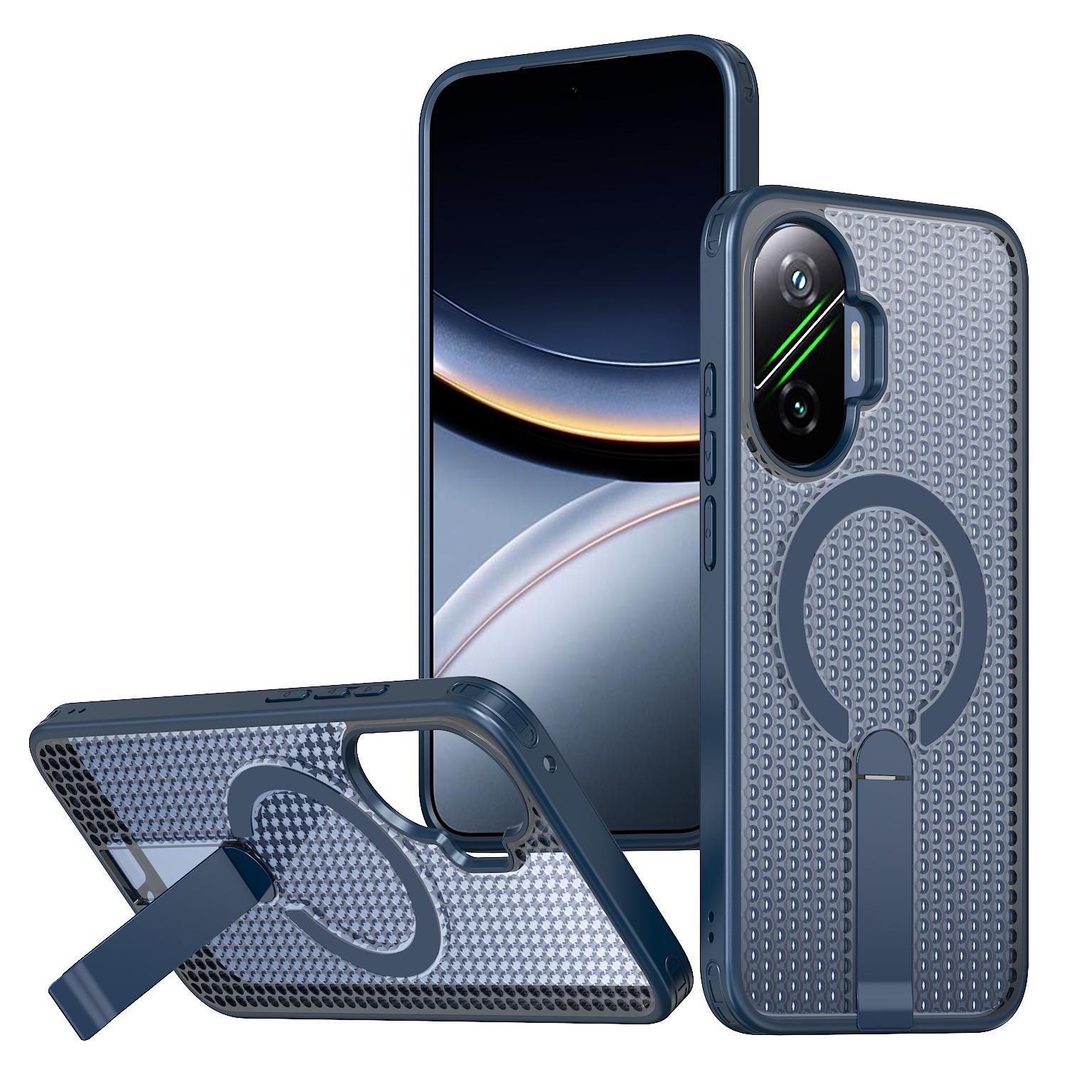 

Для Xiaomi Poco F7 5G/Redmi Turbo 4 Pro 5G Магнітний чохол Підставка Сітчаста текстура ТПУ ПК Задня кришка телефону