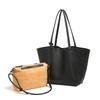 Unique Design Soft Leather Tote Bag, Large Capacity, Versatile for Commuting, Casual Shoulder Bag, High-end Large Mother-daughter Bag