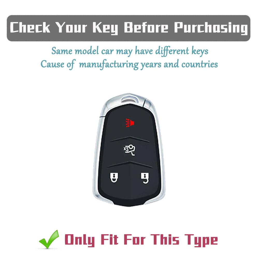 Anti-Scratch Car Key Cover Case for Cadillac Escalade ESV XT5 ATS CT6 CTS XTS SRX DTS ELR TPU Key Case with Key Chain Set